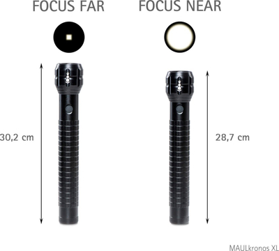 Фенер MAUL MAULkronos XL ЛЕД, со зум, 300 m, црн