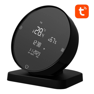 Termometër higrometër smart Avatto WHS20S, WiFi Tuya, ekran LCD, i zi