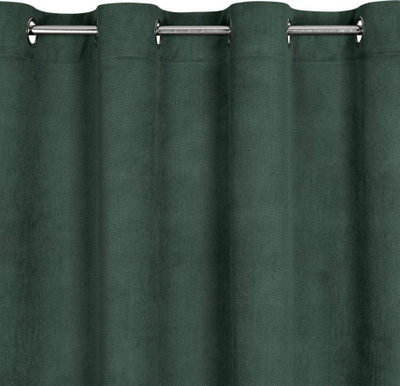 Perde kadife Eurofirany Drape 383788, 140x250 cm, me unaza, jeshile e errët