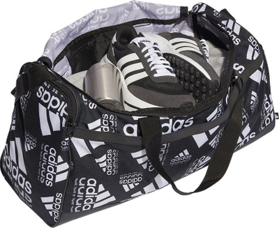 Çantë sportive Adidas Graphic Duffelbag M, 39L, me shirit supi, e zezë