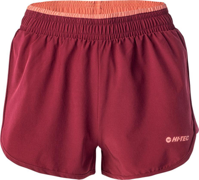 Shorce sportive për femra Hi-Tec Lady Laria W, poliester me elastan, bel elastik, të kuqe