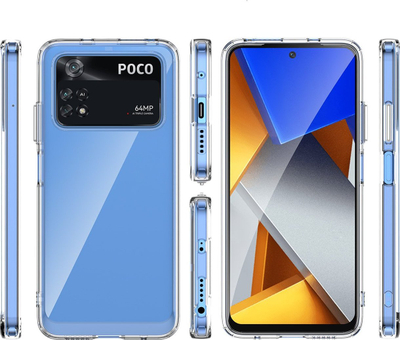 Kapak telefoni Hurtel Outer Space Case Xiaomi Poco M4 Pro, kornizë e butë TPU, pjesë e pasme e fortë, blu