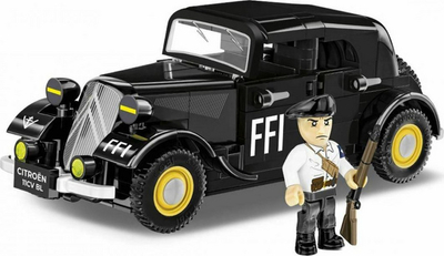Set gureza ndërtimi Cobi Historical Collection Citroen Traction 11CV, 1:35, me figur ushtari, shumëngjyrsh