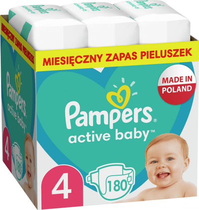 Pelena Pampers Active Baby nr. 4, 9-14 kg, 180 copë
