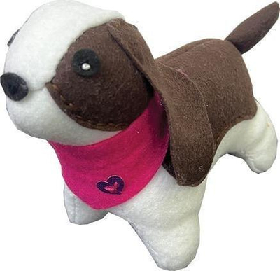 Set kreativ qepjeje STNUX Patch Dog, lodër pelushi qenush, 20 cm, shumëngjyrësh