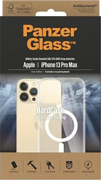 Maskë PanzerGlass HardCase MagSafe për iPhone 13 Pro Max, transparente, antibakteriale