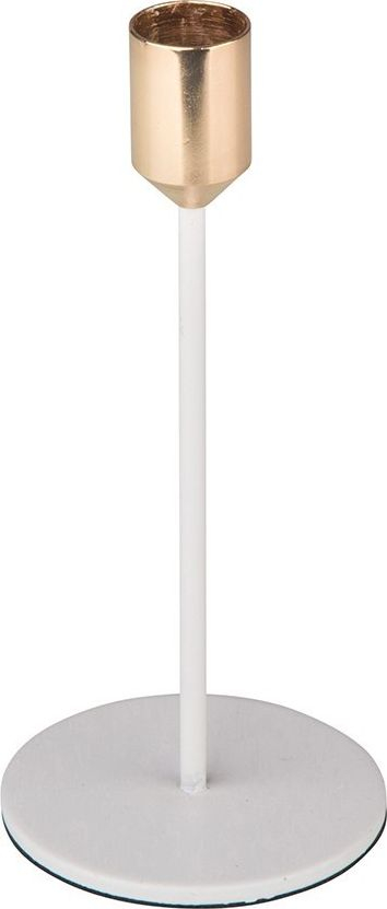 Mbajtëse qirini Altom Thin, metal, 18 cm, e bardhë me të artë