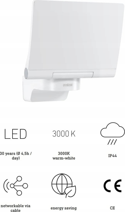 Prozhektor i jashtëm LED Steinel XLED Pro 240 SL, kursim energjie A+, i bardhë