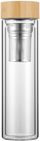 Термос стаклен Kamille KM-9020, 450 ml, со филтер за чај, проѕирен