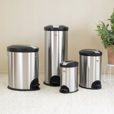 Kosh plehrash me pedale Wesco 107514-47, 20L, çelik inox, ngjyrë argjendi