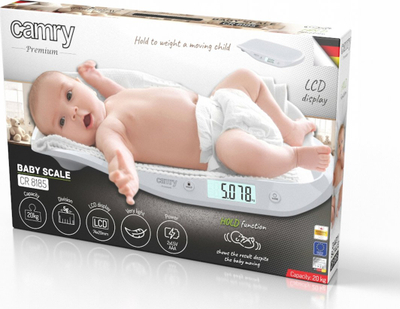 Peshore bebe Camry CR 8185, deri 20kg, ekran LCD, e bardhë