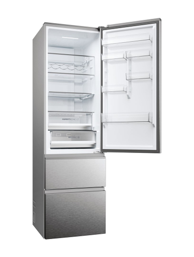 Frigorifer kombi Haier HTW5620DNMG, 414L, No Frost, inox