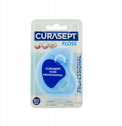 Забен конец Curasept Professional Superfloss, 50 парчиња, за чувствителни заби