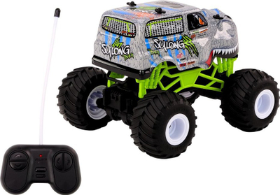 Makina me komandë LEAN Toys Sulong Dinosaur, 1:16, terren, gri me jeshile