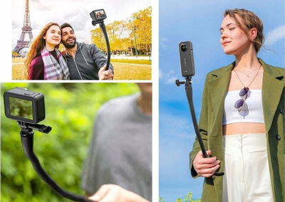 Mbajtëse e lëvizshme për kamera aksion TELESIN Mini, tripod oktapod me kapëse, për GoPro Insta360 DJI Action dhe telefon