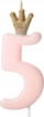 Kandela ditëlindjeje Birthday Candle, numri 5, 9.5cm, rozë pastel