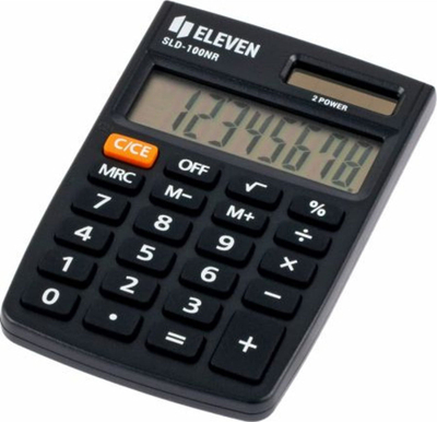 Makineri llogaritëse xhepi Eleven Eleven SLD100NR, 8 shifra, e zezë