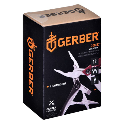 Multitool 3M Peltor Gerber Dime, çelik inoksi, i vogël, i kuq