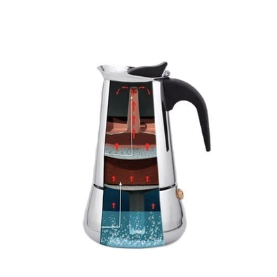 Xhezve moka Maestro MR-1660-9, 450ml, çelik inox, e zezë
