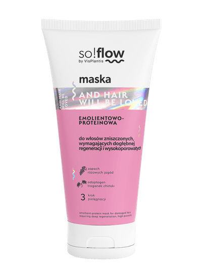 Maskë për flokë të dëmtuar So!Flow Pink Berries, 200ml
