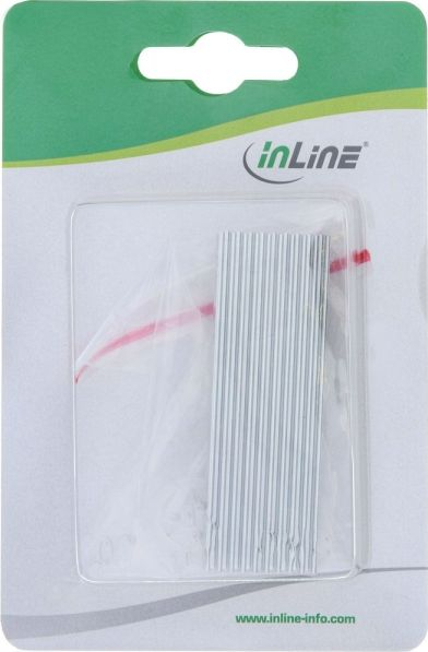 Heatsink për SSD M.2 InLine 33955K, ftohje pa zhurmë, alumin, argjendtë
