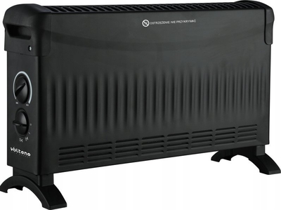 Radjator elektrik Volten BASIC VOLTENO Convector, 2000W, me disa shkallë ngrohje, i zi