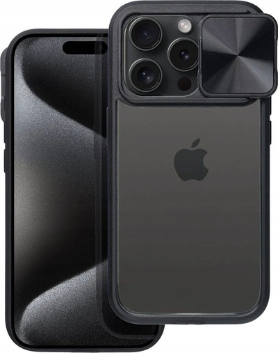 Futrollë OEM Slider për iPhone 11, me mbrojtje kamere, transparente, e zezë