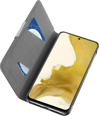 Këllëf libri Cellularline Book Case 3 për Samsung Galaxy S23 Ultra, xhep për karta, mbyllje me magnet, i zi