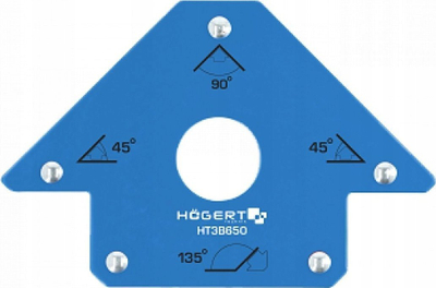 Kënd magnetik çeliku Hogert HT3B650, 34 kg, 45° 90° 135°, blu