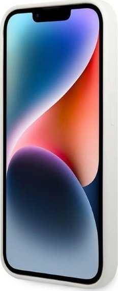 Kapak telefoni Karl Lagerfeld Ikonik Choupette MagSafe për iPhone 14 Pro, silikon, i bardhë