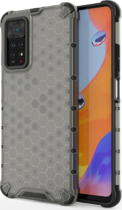 Kapak telefoni Honeycomb për Xiaomi Redmi Note 11 Pro Pro+, TPU PC, transparent