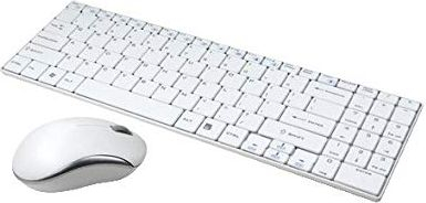 Set tastierë dhe maus LogiLink ID0109, wireless 2.4 GHz, maus optik 3 butona, i bardhë