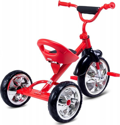 Tricikletë për kalamaj Toyz York, metalike, deri 25 kg, e kuqe