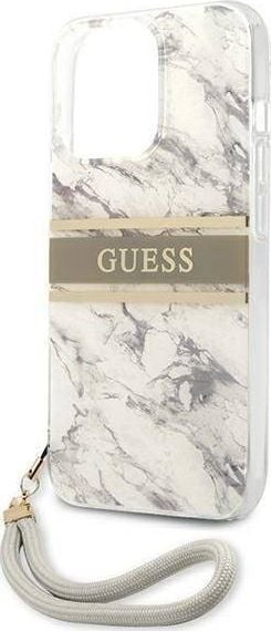 Mbulesë telefoni Guess GUHCP13XKMABGR për iPhone 13 Pro Max, Marble Strap Collection, gri