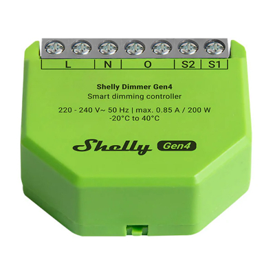 Modul ndriçimi smart Shelly Dimmer Gen4, Wi-Fi Bluetooth ZigBee, 200W, jeshil