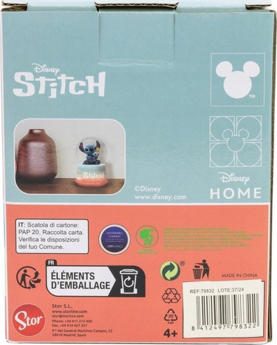 Glob dekorativ me borë Disney Stitch, skenë dekorative, dizajn koleksionues, shumëngjyrësh