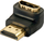 Adapter AV Lindy HDMI në HDMI 41085, me kënd, i zi