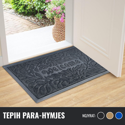 Tepih parahyrjes Nagavci Home Welcome, antirrëshqitës, 45x75 cm, i zi