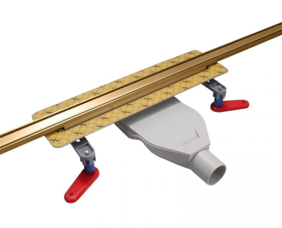 Kanal linear dushi Wiper Intensi 316 Uno LIN, 120 cm, çelik inox, ngjyrë ari i lustruar