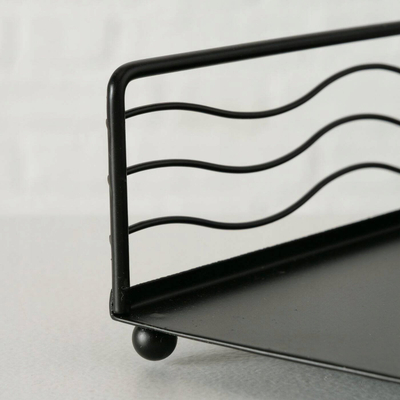 Mbajtëse pecetash Boltze Home Shirin, metal, 17x17 cm, e zezë
