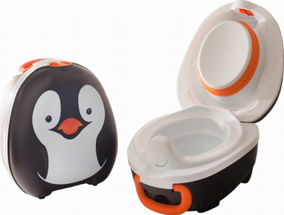 Пренослива тоалетна школка за деца My Carry Potty Penguin, без протекување, црна