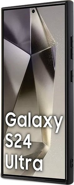 Mbrojtëse telefoni Mercedes Benz me vija të futura dhe yllin e logos, për Galaxy S24 Ultra, e zezë