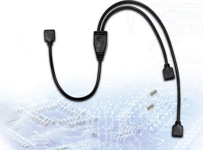 Кабел раздвојувач RGB Inter-Tech 2-way, 0.48 m, 4-pin, црн