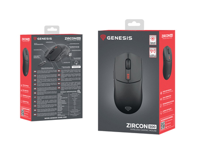 Mouse gaming Genesis Zircon 500 Wireless, optik, pa kabëll, i zi
