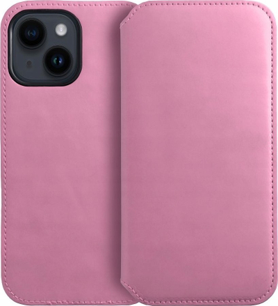 Këllëf telefoni ROWY Dual Pocket për iPhone 16, flip, me xhepa për karta, rozë