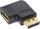 Adapter DisplayPort InLine, mashkull te femër, me kënd djathtas, i zi