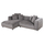 Divan këndor Grace HM3280.03L, 3 vende, kënd majtas, 252x160 cm, gri