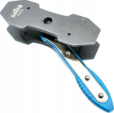 Vegël frenash SaTra S-RC7L, çelës ratchet për piston kalipi, dorezë gome, blu e zezë