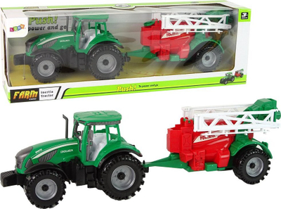 Lodër traktor me spërkatës Leantoys, me levizje me fërkim, jeshil