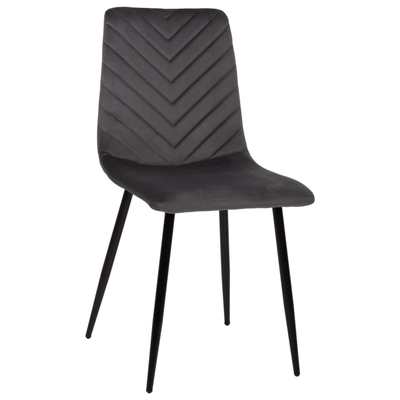 Karrige ngrënieje Latrell 43x54x88Hcm (HM8587.01), gri/ zezë